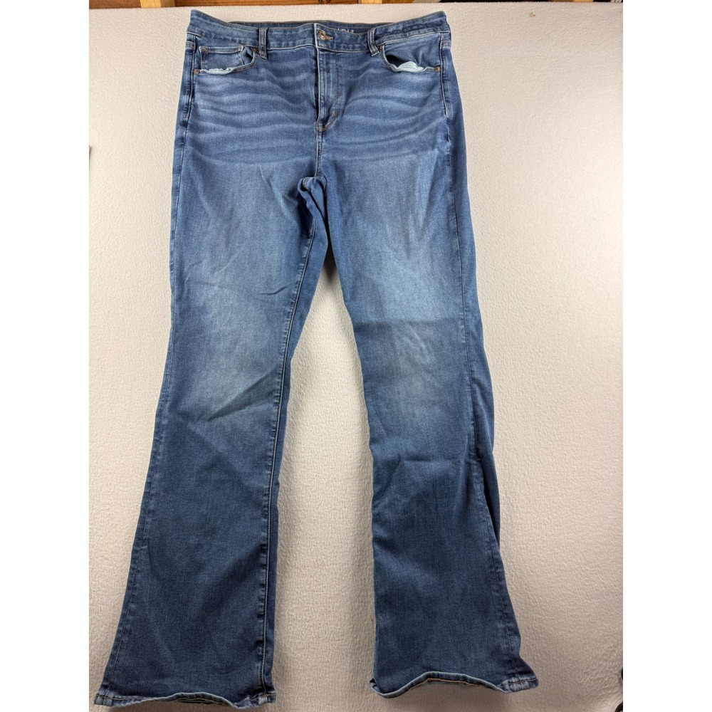 American Eagle High Rise Skinny Kick Jeans Blue Medium Wash 18 Long Next Level